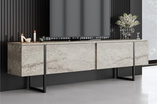 $Meuble TV 2 abattants Luxe - 180 x 50 x 30 cm