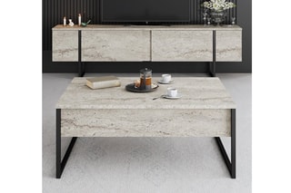 $Meuble TV 2 abattants Luxe - 180 x 50 x 30 cm