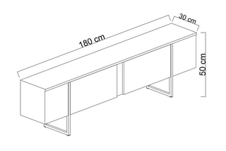 $Meuble TV 4 portes Luxe - 180 x 50 x 30 cm