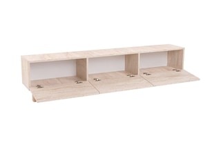 $Meuble TV 3 portes Alvin - Pieds en bois - 180 x 42 x 31,4 cm
