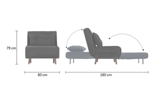 $Fauteuil convertible Folde - Crème - En polyester