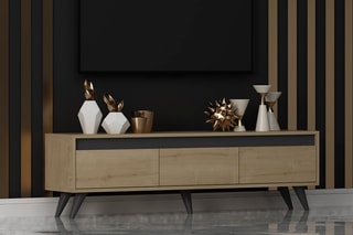 $Meuble TV 3 abattants Century - 150 x 45 x 30 cm