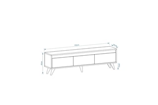 $Meuble TV 3 abattants Century - 150 x 45 x 30 cm