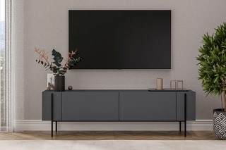 $Meuble TV 2 abattants Herman - 160 x 45,6 x 31,4 cm