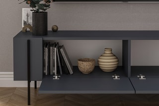 $Meuble TV 2 abattants Herman - 160 x 45,6 x 31,4 cm