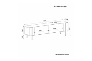 $Meuble TV 2 abattants Herman - 160 x 45,6 x 31,4 cm