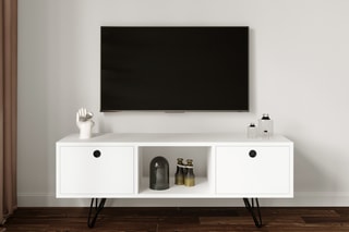 $Meuble TV 2 abattants Yaren - 120 x 50 x 35 cm