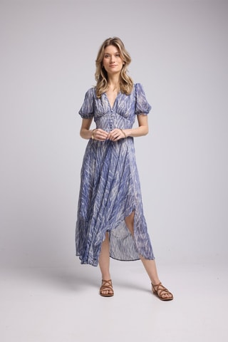 $Robe midi- Bleu