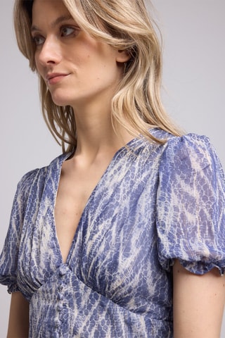 $Robe midi- Bleu