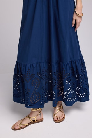 $Robe longue - Bleu marine