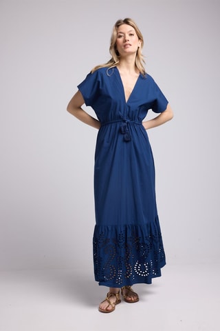 $Robe longue - Bleu marine