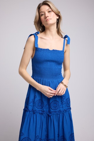 $Robe longue - Bleu marine