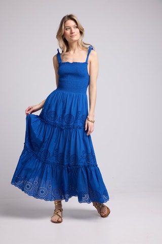 $Robe longue - Bleu marine