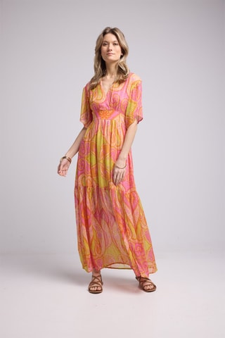 $Robe longue - Jaune et orange
