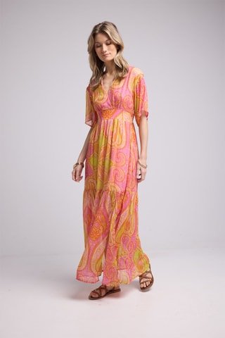 $Robe longue - Jaune et orange