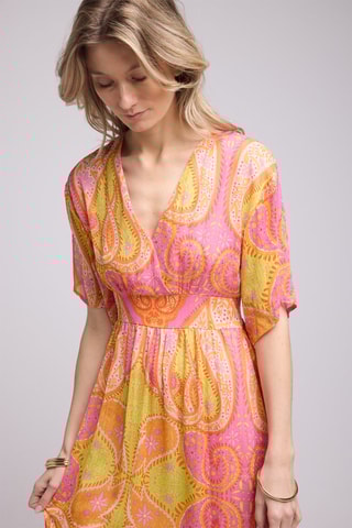 $Robe longue - Jaune et orange