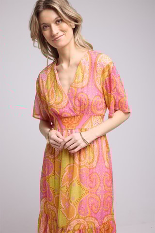 $Robe longue - Jaune et orange