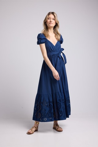 $Robe longue - Bleu marine