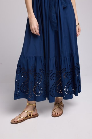 $Robe longue - Bleu marine