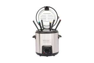 $Friteuse électrique 2-en-1 en acier inoxydable