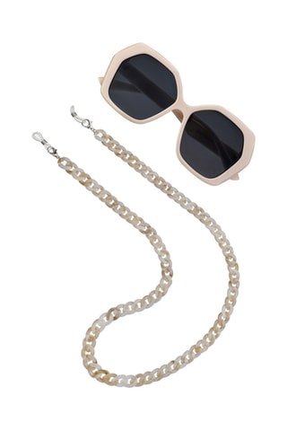 Cordon chaînette à lunettes - Beige 