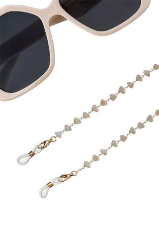 Cordon chaînette à lunettes - Doré et beige