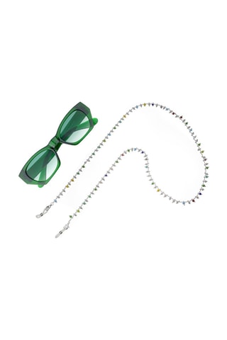 Cordon chaînette à lunettes - Argenté et vert