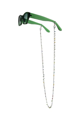 Cordon chaînette à lunettes - Argenté et vert