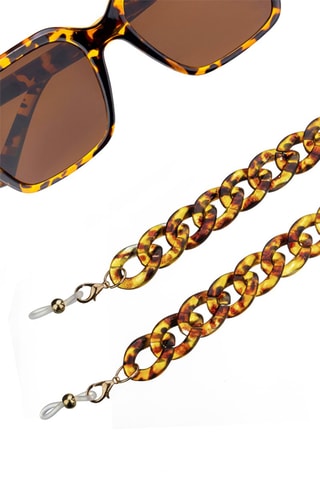 Cordon chaînette à lunettes - Marron
