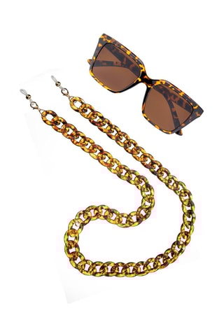 Cordon chaînette à lunettes - Marron