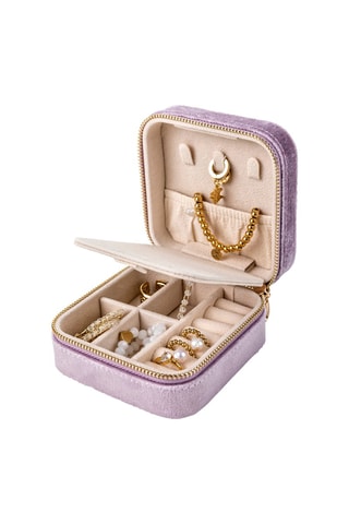 Boîte à bijoux en velours London - Violet clair - Walter Bach