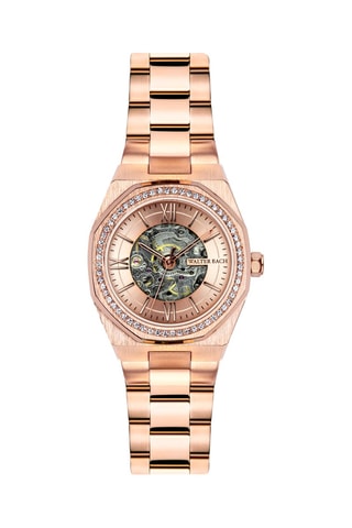 Montre automatique en acier et plaqué ion or rose Beeskow - Doré rose - Walter Bach
