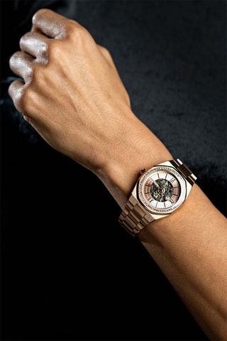 Montre automatique en acier et plaqué ion or rose Beeskow - Doré rose - Walter Bach