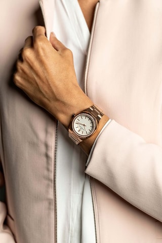 Montre à quartz en acier Dumani - Doré rose et blanc - Frederic Graff
