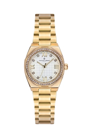 Montre à quartz en acier - Doré et blanc - Frederic Graff