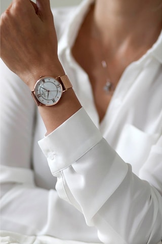 Montre à quartz en acier et nacre - Frederic Graff