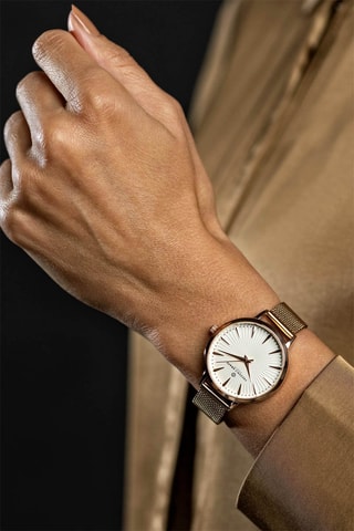 Montre à quartz en acier et plaqué ion or rose Orizaba - Doré rose et argenté - Frederic Graff