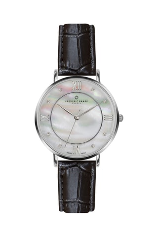Montre à quartz en cuir - Noir et blanc - Frederic Graff