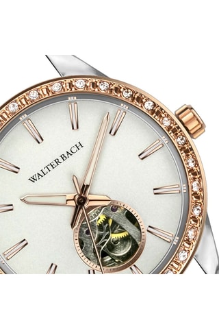Montre automatique en acier inoxydable plaqué ion or jaune et argent - Argenté et doré - Walter Bach