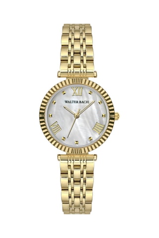 Montre à quartz en acier et nacre - Doré et blanc - Walter Bach