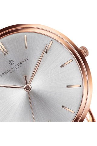 Montre à quartz en acier - 
Noir et doré rose  - Frederic Graff