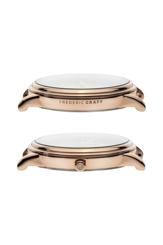 Montre à quartz en cuir - Marron et doré rose - Frederic Graff