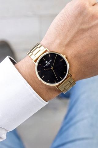 Montre à quartz en acier - Doré et noir - Frederic Graff