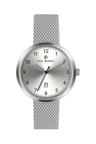 Montre à quartz en acier - 
Argenté - Paul McNeal