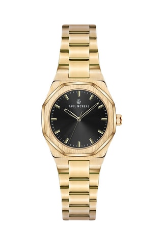 Reloj de cuarzo de acero - Dorado y negro - Paul McNeal