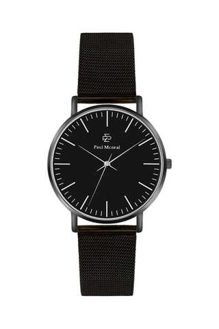 Montre à quartz en acier - Noir  - Paul McNeal