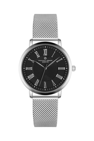 Reloj de cuarzo de acero - Plateado y negro - Frederic Graff