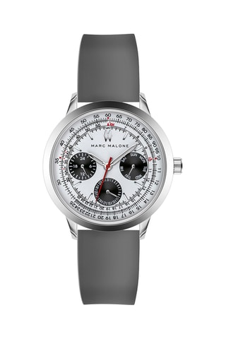 Montre à quartz en silicone - Gris et argenté - Marc Malone
