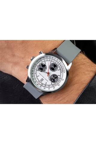 Montre à quartz en silicone - Gris et argenté - Marc Malone