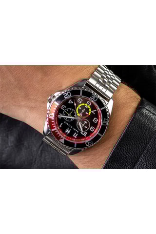 Reloj de cuarzo de acero - Plateado y negro - Marc Malone